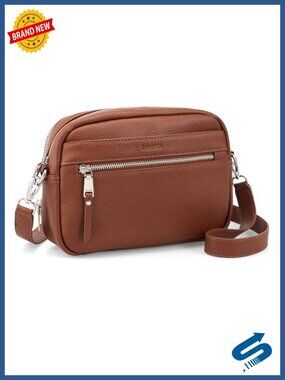 Genuine Leather Crossbody Bag with RFID Wallet